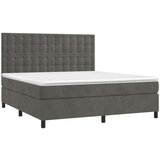  Box spring s madracem LED tamnosivi 160x200 cm baršun | shoptok.hr