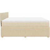 Krevet s oprugama i madracem krem 200 x 200 cm od tkanine | shoptok.hr