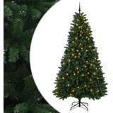  Umjetno božićno drvce srednje zeleno s kuglicama 270 cm - Srednje zelena Ø 128 x 270 cm s 300 LED dioda i crnim lopticama | shoptok.hr