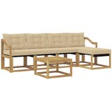 vidaXL Zunanja garnitura za sedenje z blazino 6 pcs Bela in bež, (5000280540) | Shoptok.si