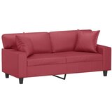  Kavč dvosed z okrasnimi blazinami vinsko rdeč 140 cm | Shoptok.si