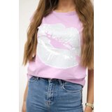 Kesi Blouse with purple lip print | Shoptok.si