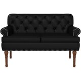  Ljubavni kauč s gumbima Crna 120 x 65 x 77 cm Umjetna koža | Eponuda.com