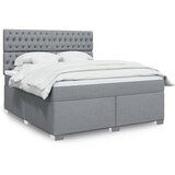 vidaXL Box spring postelja z vzmetnico svetlo siva 180x200 cm blago | Shoptok.si