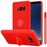 Cadorabo Ohišje, združljiv s Samsungom v tekoči rdeči barvi - zaščitni pokrov, narejen iz fleksibilnega silikona TPU z obročem, (20585532) | Shoptok.si
