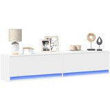 vidaXL Zidni TV ormarić s LED svjetlima bijeli 180x31x38 cm | shoptok.hr