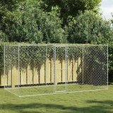 vidaXL Kavez za pse Srebrno 400 x 200 x 256 cm Cinkani čelik Cijene