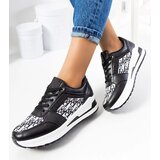 Gemre Black sports shoes with thick soles laced Aloisia | Shoptok.si