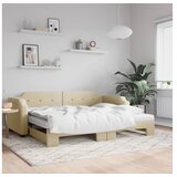 vidaXL Izvlečna dnevna postelja z vzmetnico krem 80x200 cm b Cene