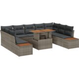vidaXL 6-dijelni vrtni kauč set s jastučićima sivi poli ratan | shoptok.hr