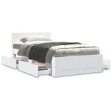 vidaXL Okvir za krevet s uzglavljem bijeli 100 x 200 cm drveni | shoptok.hr