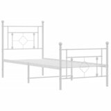  Metalni okvir kreveta uzglavlje i podnožje bijeli 80x200 cm | Eponuda.com