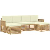  Set vanjskih sofa 6 pcs Bijela i krem 249 x 122,5 x 73 cm | shoptok.hr