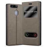 Cadorabo Ohišje, združljivo z Huawei P9 v kamnito rjava - Zaščitni ovitek z magnetnim zapiranjem, stoječo funkcijo in 2 okencema za gledanje, (20550751) | Shoptok.si