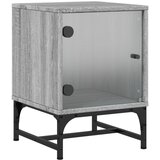  Noćni ormarići staklena vrata 2 kom boja hrasta 35 x 37 x 50 cm | shoptok.hr