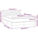  Krevet box spring s madracem LED crni 140x200 cm od tkanine | shoptok.hr