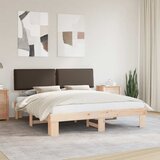  Krevetni okvir s tapiciranim uzglavljem Sivo-smeđa 200 x 200 cm | shoptok.hr