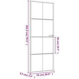 Sobna vrata tanka crna 76 x 201,5 cm kaljeno staklo i aluminij | shoptok.hr