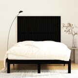 Zidno uzglavlje crni 140x3x110 cm od masivne borovine | Eponuda.com