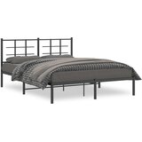  Metalni okvir za krevet s uzglavljem crni 160x200 cm | shoptok.hr
