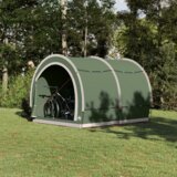 vidaXL Šotor za shranjevanje koles s streho Zelena 256 x 222 x 182 cm | Shoptok.si