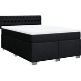  Krevet s oprugama i madracem crni 160x200 cm od tkanine | shoptok.hr