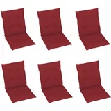  Jastuci za vrtne stolice 6 kom boja vina 100x50x3 cm od tkanine