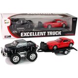  Igračka Monster Truck s prikolicom i BMW-om 58cm crno - crveni | shoptok.hr