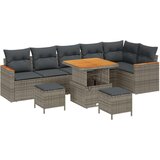  Set vrtnog namještaja od 9 komada sa jastučićima siva poli ratan set vrtnog ručka od 3 komada sa jastučićima siva poli ratan | shoptok.hr