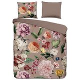 Descanso Siva/smeđa posteljina za bračni krevet/za produženi krevet od pamučnog satena 240x220 cm Fiori – Cijene