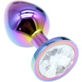 Sunfo - metalni analni dildo s kamenom (dugino bijeli) | shoptok.hr