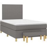  Box spring postelja z vzmetnico temno siva 120x200 cm blago, (20790477) | Shoptok.si