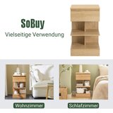 SoBuy nočna omarica s predalom v barvi lesa v stilu minimalizma, (20815137) | Shoptok.si