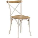 Beli Stoli s prekrižanim naslonjalom 2 kosa beli trden mangov les | Shoptok.si