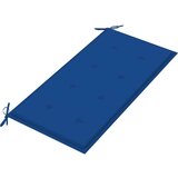  Klop s kraljevsko modro blazino 112 cm trdna tikovina | Shoptok.si
