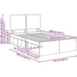  Okvir za krevet s uzglavljem Staro drvo 120 x 200 cm | shoptok.hr