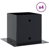  Postolja za stupove kvadratna 4 kom čelik presvučen prahom Antracitno siva 141 x 141 mm | Shoptok.si