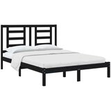  Posteljni okvir črn iz trdne borovine 135x190 cm 4FT6, (20647466) | Shoptok.si