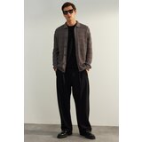 Trendyol Men's Anthracite Oversize Fit Wide fit Openwork Knitwear Cardigan | shoptok.hr