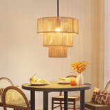 Nettlife viseča svetilka za jedilno mizo, viseča svetilka za dnevno sobo, boemska viseča svetilka iz ratana Ø35cm, 1 žarnica, (22122996) | Shoptok.si