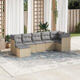  7-dijelni set vrtnih sofa od poliratana s jastucima bež | shoptok.hr