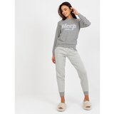 Fashion Hunters Gray two-piece pajamas with patches | Shoptok.si