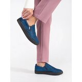 Shelvt Blue glitter slip on sneakers | Shoptok.si