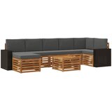 vidaXL Zunanja garnitura za sedenje 8 pcs Naravna in antracitna, (5000279608) | Shoptok.si