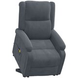  Masažni stol s funkcijo vstajanja temno siv žamet, (20939557) | Shoptok.si