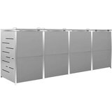  Lopa za 4 smetnjake 276,5x77,5x115,5 cm nerjaveče jeklo, (20753228) | Shoptok.si