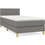  Krevet s oprugama i madracem tamnosivi 90 x 190 cm od tkanine | shoptok.hr