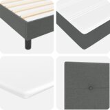  Krevet s kutijom s madracem tamnosive boje 160x200 cm od tkanine | shoptok.hr
