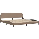  Postelja z vzmetnico kapučino 200x200 cm umetno usnje | Shoptok.si