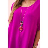Kesi Włoski Oversized blouse with pendant aubergine | Shoptok.si